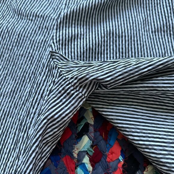 Piazza Sempione Audrey Seersucker Striped Capri Pants Women's Size Large Summer - Picture 8 of 16
